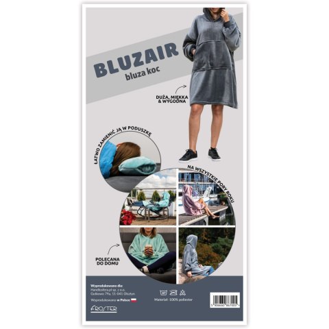 Bluzair Bluza Koc Hoodie Oversize Polska Miętowy Bluzair Bluza Koc Hoodie Oversize Polska Miętowy