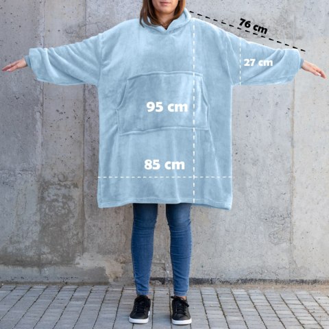 Bluzair Bluza Koc z Kapturem XXL Ciepła Błękit 4w1 Bluzair Bluza Koc z Kapturem XXL Ciepła Błękit 4w1