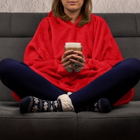 Bluzair SUPER MAMA - Bluza koc - Czerwony - prezent na dzień matki Bluzair SUPER MAMA - Bluza koc - Czerwony - prezent na dzień matki