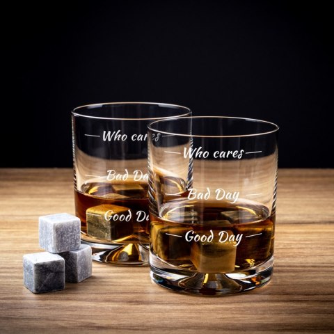 Etui na butelkę ze szklankami do whisky Who cares Etui na butelkę ze szklankami do whisky Who cares