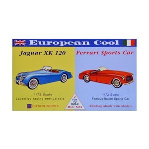 Model plastikowy - Samochody European Cool - Jaguar XK-120 / Ferrari 250 - Glencoe Models (2szt) Model plastikowy - Samochody European Cool - Jaguar XK-120 / Ferrari 250 - Glencoe Models (2szt)