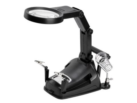 Trzecia ręka, stacja, uchwyt do lutowania + Lupa Z Podświetleniem LED Trzecia ręka, stacja, uchwyt do lutowania + Lupa Z Podświetleniem LED
