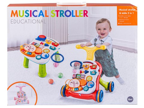 Chodzik Edukacyjny, Muzyczny Pchacz, Stolik CZERWONY Chodzik Edukacyjny, Muzyczny Pchacz, Stolik CZERWONY