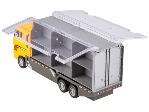 Ciężarówka, Transporter + Auta, Otwierana Laweta, Pojazdy Budowlane 7w1 Ciężarówka, Transporter + Auta, Otwierana Laweta, Pojazdy Budowlane 7w1