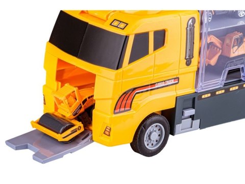 Ciężarówka, Transporter + Auta, Otwierana Laweta, Pojazdy Budowlane 7w1 Ciężarówka, Transporter + Auta, Otwierana Laweta, Pojazdy Budowlane 7w1