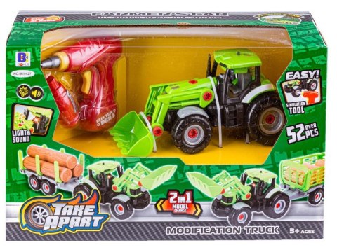 TRAKTOR Z NACZEPĄ Do Rozkręcania, CIĄGNIK Wkrętarka 52 EL. TRAKTOR Z NACZEPĄ Do Rozkręcania, CIĄGNIK Wkrętarka 52 EL.