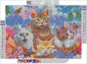 Haft Diamentowy, Obraz, Mozaika Diamentowa Diamond Painting, 4 KOTKI 40x30cm Haft Diamentowy, Obraz, Mozaika Diamentowa Diamond Painting, 4 KOTKI 40x30cm