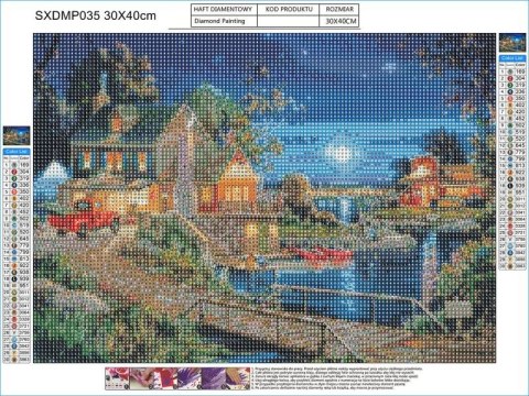 Haft Diamentowy, Obraz, Mozaika Diamentowa Diamond Painting, GOSPODARSTWO NOCĄ 40x30cm Haft Diamentowy, Obraz, Mozaika Diamentowa Diamond Painting, GOSPODARSTWO NOCĄ 40x30cm