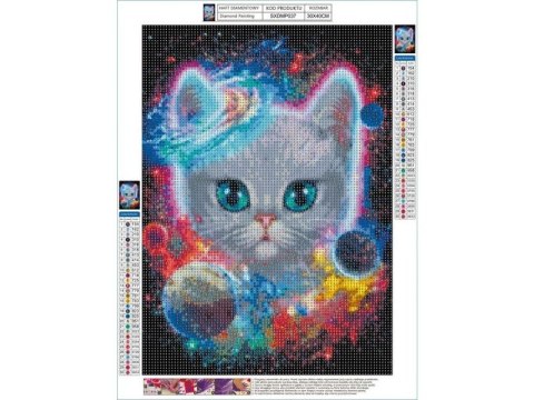 Haft Diamentowy, Obraz, Mozaika Diamentowa Diamond Painting, KOSMICZNY KOT 30x40cm Haft Diamentowy, Obraz, Mozaika Diamentowa Diamond Painting, KOSMICZNY KOT 30x40cm