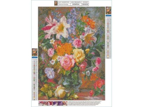 Haft Diamentowy, Obraz, Mozaika Diamentowa Diamond Painting, WIELOBARWNY BUKIET KWIATÓW 30x40cm Haft Diamentowy, Obraz, Mozaika Diamentowa Diamond Painting, WIELOBARWNY BUKIET KWIATÓW 30x40cm