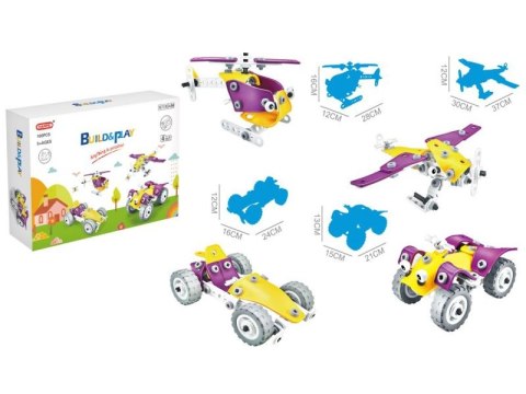 Klocki Elastyczne, Konstrukcyjne 100 El. Auto, Wyścigówka, Quad, Helikopter, Samolot Do Rozkręcania I Skręcania 4w1 Klocki Elastyczne, Konstrukcyjne 100 El. Auto, Wyścigówka, Quad, Helikopter, Samolot Do Rozkręcania I Skręcania 4w1