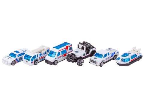 Metalowe Pojazdy Uprzywilejowane, Auta, Resoraki 6 Sztuk Zestaw 1:64 POGOTOWIE, AMBULANS Metalowe Pojazdy Uprzywilejowane, Auta, Resoraki 6 Sztuk Zestaw 1:64 POGOTOWIE, AMBULANS