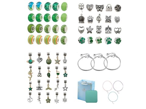 Zestaw Do Tworzenia Robienia Biżuterii, Bransoletek, Charmsy, Zawieszki, Koraliki ODCIENIE ZIELENI + Etui Zestaw Do Tworzenia Robienia Biżuterii, Bransoletek, Charmsy, Zawieszki, Koraliki ODCIENIE ZIELENI + Etui