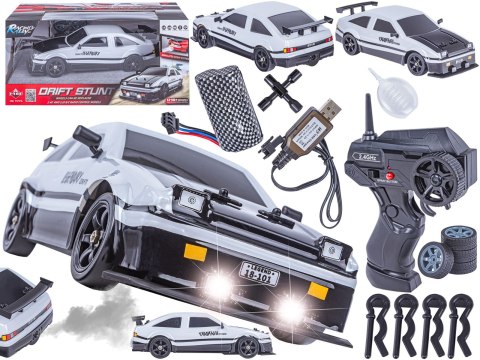 DUŻY Samochód Do Driftu Auto RC Drift 1:16 2,4 GHz PARA DYM Biała Toyota 4WD LED DUŻY Samochód Do Driftu Auto RC Drift 1:16 2,4 GHz PARA DYM Biała Toyota 4WD LED