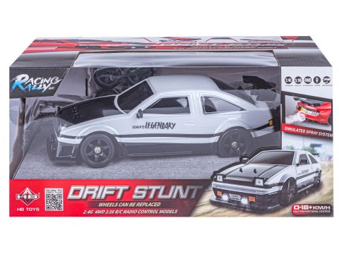 DUŻY Samochód Do Driftu Auto RC Drift 1:16 2,4 GHz PARA DYM Biała Toyota 4WD LED DUŻY Samochód Do Driftu Auto RC Drift 1:16 2,4 GHz PARA DYM Biała Toyota 4WD LED