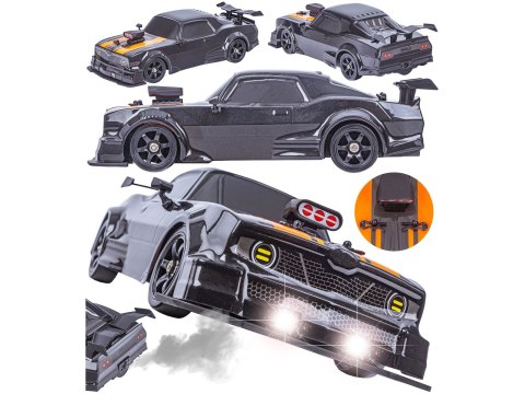 DUŻY Samochód Do Driftu Auto RC Drift 1:16 2,4 GHz PARA DYM Czarny Dodge 4WD LED DUŻY Samochód Do Driftu Auto RC Drift 1:16 2,4 GHz PARA DYM Czarny Dodge 4WD LED