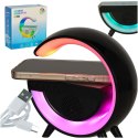 Lampka LED Gamingowa RGB głośnik ładowarka indukcyjna czarna Lampka LED Gamingowa RGB głośnik ładowarka indukcyjna czarna