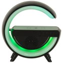 Lampka LED Gamingowa RGB głośnik ładowarka indukcyjna czarna Lampka LED Gamingowa RGB głośnik ładowarka indukcyjna czarna