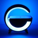 Lampka LED Gamingowa RGB głośnik ładowarka indukcyjna czarna Lampka LED Gamingowa RGB głośnik ładowarka indukcyjna czarna