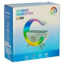 Lampka LED Gamingowa RGB głośnik ładowarka indukcyjna czarna Lampka LED Gamingowa RGB głośnik ładowarka indukcyjna czarna