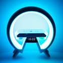 Lampka LED Gamingowa RGB głośnik ładowarka indukcyjna radio budzik zegar Lampka LED Gamingowa RGB głośnik ładowarka indukcyjna radio budzik zegar