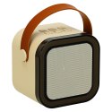 Zestaw do karaoke 2 mikrofony + głośnik przenośny BLUETOOTH USB LED beżowy Zestaw do karaoke 2 mikrofony + głośnik przenośny BLUETOOTH USB LED beżowy
