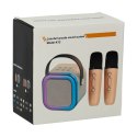 Zestaw do karaoke 2 mikrofony + głośnik przenośny BLUETOOTH USB LED beżowy Zestaw do karaoke 2 mikrofony + głośnik przenośny BLUETOOTH USB LED beżowy