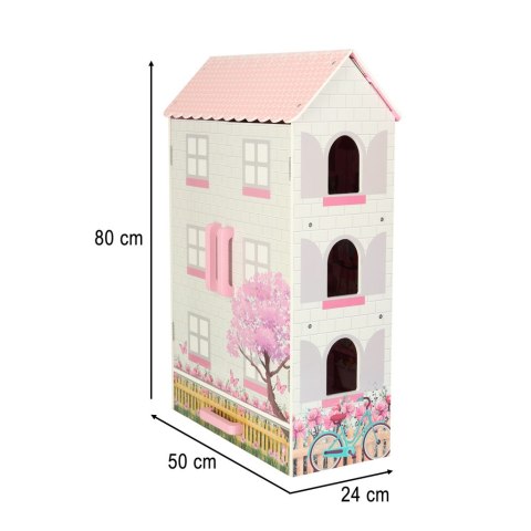 Domek dla lalek drewniany Lulilo Papilio różowy 80cm Domek dla lalek drewniany Lulilo Papilio różowy 80cm