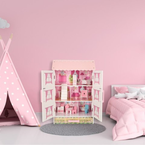 Domek dla lalek drewniany Lulilo Papilio różowy 80cm Domek dla lalek drewniany Lulilo Papilio różowy 80cm
