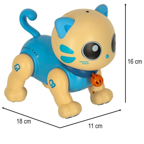 Kot kotek interaktywny zdalnie sterowany na pilota RC robot skacze niebieski Kot kotek interaktywny zdalnie sterowany na pilota RC robot skacze niebieski