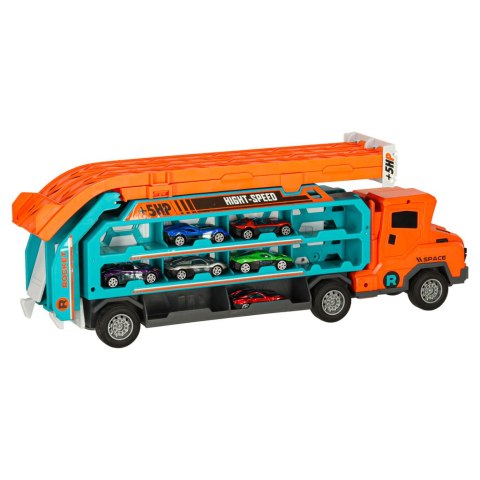 Tor wyścigowy samochodowy laweta transporter 6 el. pomarańczowy Tor wyścigowy samochodowy laweta transporter 6 el. pomarańczowy