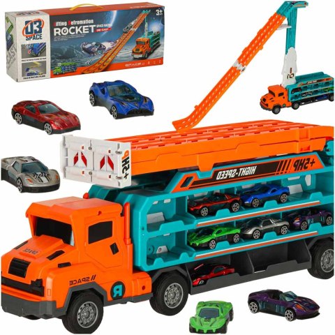 Tor wyścigowy samochodowy laweta transporter 6 el. pomarańczowy Tor wyścigowy samochodowy laweta transporter 6 el. pomarańczowy