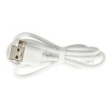Wentylator biurkowy wiatrak przenośny bezprzewodowy USB z akumulatorem regulowany 4 poziomy mocy LED 38cm biały Wentylator biurkowy wiatrak przenośny bezprzewodowy USB z akumulatorem regulowany 4 poziomy mocy LED 38cm biały