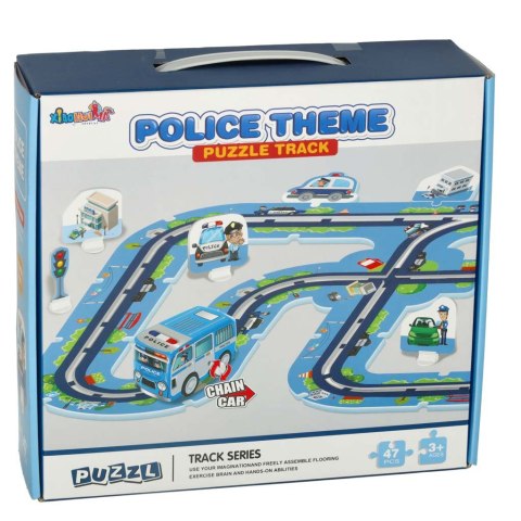 Tor samochodowy puzzle policja auto pojazd samochód znaki drogowe ulica miasto 47 elementów Tor samochodowy puzzle policja auto pojazd samochód znaki drogowe ulica miasto 47 elementów