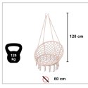 Huśtawka ogrodowa bocianie gniazdo z poduszką XXL ecru 150kg Huśtawka ogrodowa bocianie gniazdo z poduszką XXL ecru 150kg
