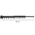 Suszarka na pranie wieszak ścienny naścienny składany teleskopowy czarny 12 haczyków 90cm Suszarka na pranie wieszak ścienny naścienny składany teleskopowy czarny 12 haczyków 90cm