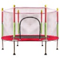 Trampolina do domu ogrodu dla dzieci siatka 140cm 55inch czerwona Trampolina do domu ogrodu dla dzieci siatka 140cm 55inch czerwona