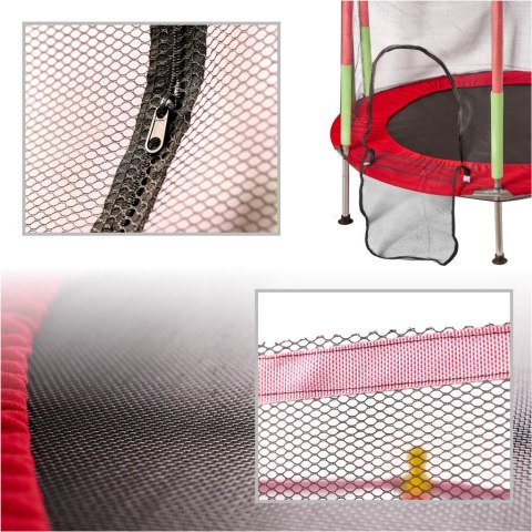 Trampolina do domu ogrodu dla dzieci siatka 140cm 55inch czerwona Trampolina do domu ogrodu dla dzieci siatka 140cm 55inch czerwona