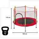 Trampolina do domu ogrodu dla dzieci siatka 140cm 55inch czerwona Trampolina do domu ogrodu dla dzieci siatka 140cm 55inch czerwona