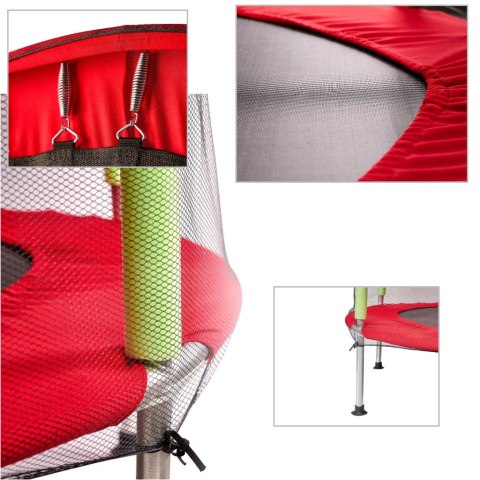 Trampolina do domu ogrodu dla dzieci siatka 140cm 55inch czerwona Trampolina do domu ogrodu dla dzieci siatka 140cm 55inch czerwona