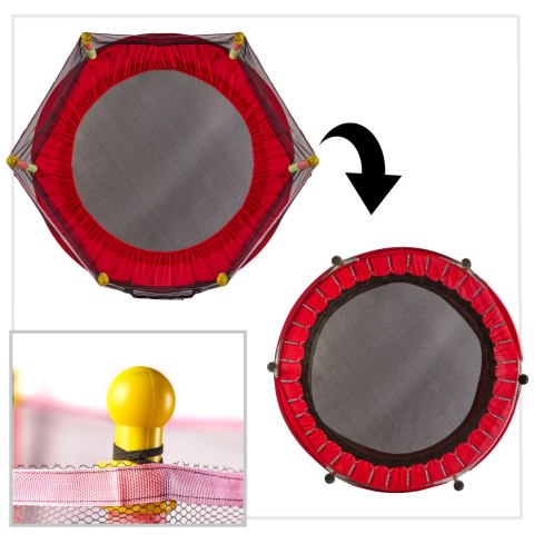 Trampolina do domu ogrodu dla dzieci siatka 140cm 55inch czerwona Trampolina do domu ogrodu dla dzieci siatka 140cm 55inch czerwona