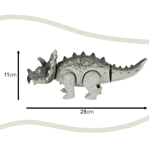 Dinozaur Triceratops zabawka interaktywna na baterie chodzi świeci ryczy Dinozaur Triceratops zabawka interaktywna na baterie chodzi świeci ryczy