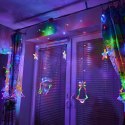 Lampki LED kurtyna renifer dzwonek mix świąteczne choinkowe 2,5m 138LED multikolor 8 trybów świecenia IP44 Lampki LED kurtyna renifer dzwonek mix świąteczne choinkowe 2,5m 138LED multikolor 8 trybów świecenia IP44