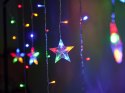 Lampki LED kurtyna renifer dzwonek mix świąteczne choinkowe 2,5m 138LED multikolor 8 trybów świecenia IP44 Lampki LED kurtyna renifer dzwonek mix świąteczne choinkowe 2,5m 138LED multikolor 8 trybów świecenia IP44
