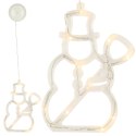 Lampki LED wisząca dekoracja świąteczna okna bałwanek 49cm przyssawka 10 LED Lampki LED wisząca dekoracja świąteczna okna bałwanek 49cm przyssawka 10 LED