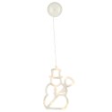 Lampki LED wisząca dekoracja świąteczna okna bałwanek 49cm przyssawka 10 LED Lampki LED wisząca dekoracja świąteczna okna bałwanek 49cm przyssawka 10 LED