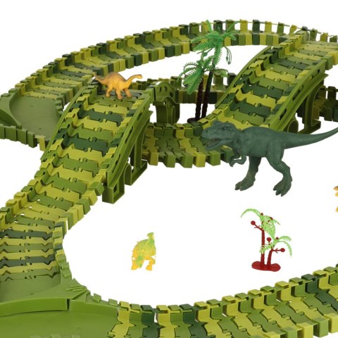 Tor wyścigowy dinozaury samochody 240 elementów Tor wyścigowy dinozaury samochody 240 elementów
