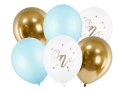Balony urodzinowe Pastel Light Blue biały złoty niebieski 30cm 6 sztuk Balony urodzinowe Pastel Light Blue biały złoty niebieski 30cm 6 sztuk