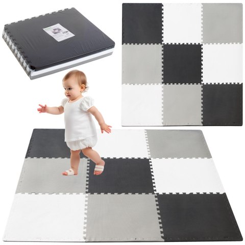 Mata edukacyjna piankowa puzzle szara 180 x 180 cm 9 elementów Mata edukacyjna piankowa puzzle szara 180 x 180 cm 9 elementów