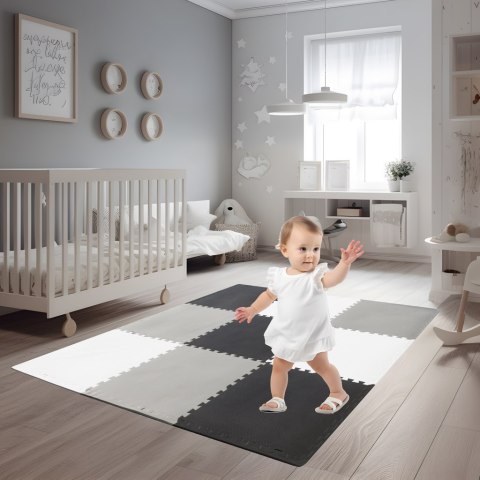 Mata edukacyjna piankowa puzzle szara 180 x 180 cm 9 elementów Mata edukacyjna piankowa puzzle szara 180 x 180 cm 9 elementów